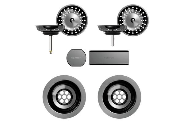 Set izliv, preliv in gumb SCHOCK 400067 Gunmetal