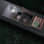 Set izliv, preliv in gumb SCHOCK 400063 Copper